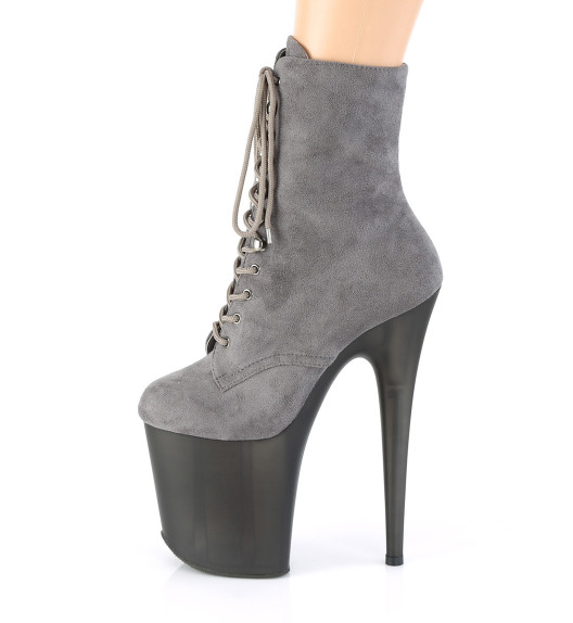Ботильоны на платформе Pleaser серые FLAM1020FST/GYFS/GY