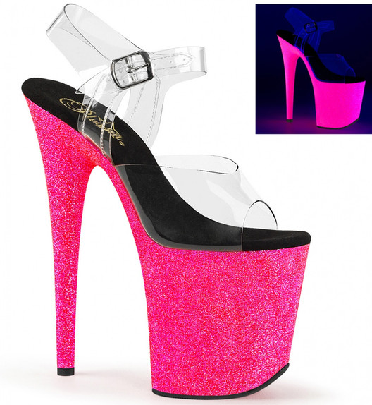 Стрипы тройки Pleaser розовые неон FLAM808UVG/C/NHPG