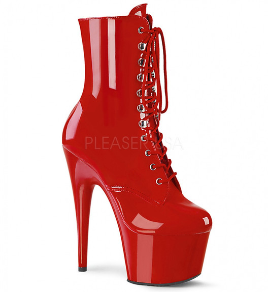 Ботильоны на платформе Pleaser красные лаковые ADO1020/R/M