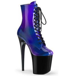Ботильоны на платформе Pleaser синий хамелеон FLAM1020SHG/BLU-PP/B