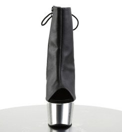 Ботильоны на платформе двойки Pleaser черные матовые ADO1018/BPU/SCH