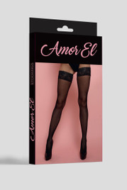 Чулки черные в мелкую сеточку