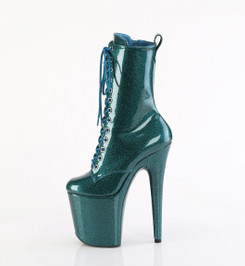 Ботильоны на платформе Pleaser изумрудные с блеском FLAM1040GP/TLG/M