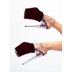 Защита на стрипы бордовая бархатная I-Style