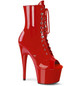 Ботильоны на платформе двойки Pleaser красные ADO1021/R/M