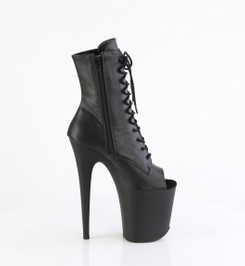 Ботильоны на платформе Pleaser черные матовые FLAM1021/BPU/M