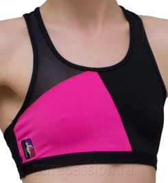 Топ черный с розовым GeoMesh Pole Fit