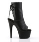 Ботильоны на платформе Pleaser черные матовые ADO1018/BPU/M