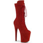 Ботильоны высокие на платформе Pleaser красные замшевые FLAM1050FS/RFS/M