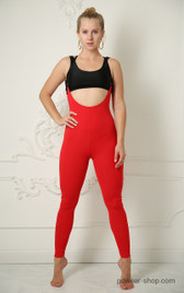 Леггинсы на подтяжках красные Shark