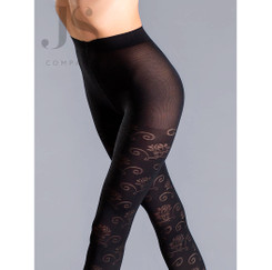 Колготки черные FLORAL 02 Gatta