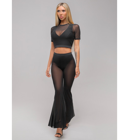 Брюки клеш черные Disco I-Style