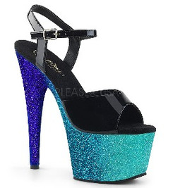 Босоножки Pleaser голубые ADO709OMBRE/B/AQ-BL