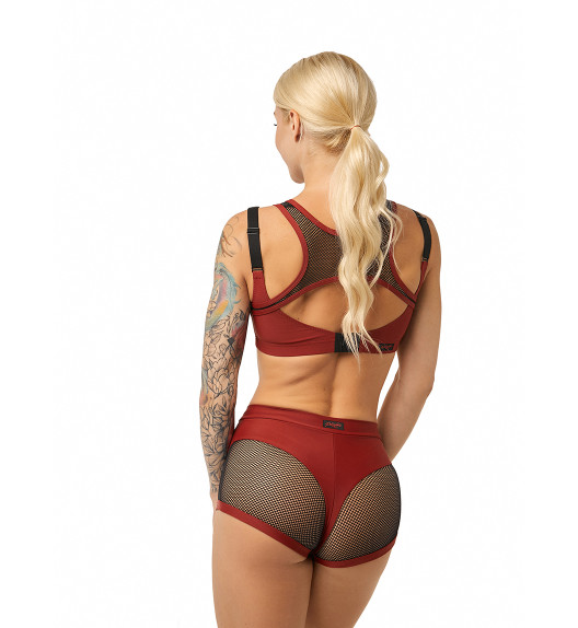 Шорты бордовые с черной сеткой Anela Polerina