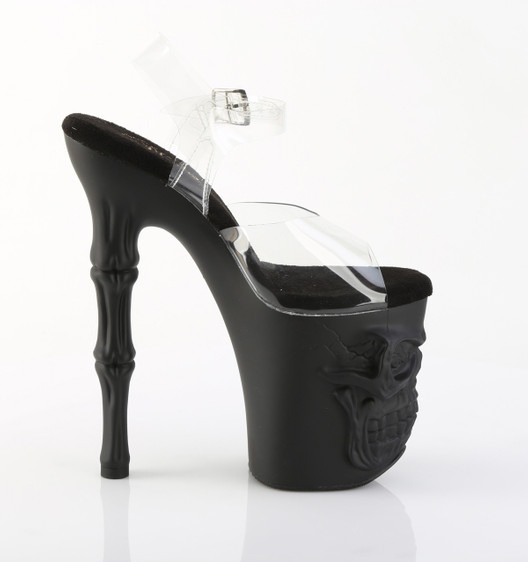 Стрипы тройки Pleaser черные с черепом RAPT808/C/B