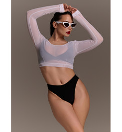 Лонгслив белый сетка Shark