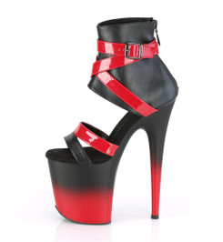 Стрипы Pleaser черные с красным FLAM800-15/BPU-RPT/M