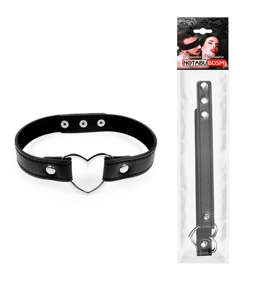 Чокер черный с сердечком
