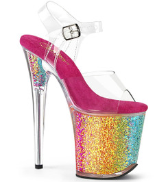 Стрипы Pleaser розовые FLAM808RG-02/C/RBOWG