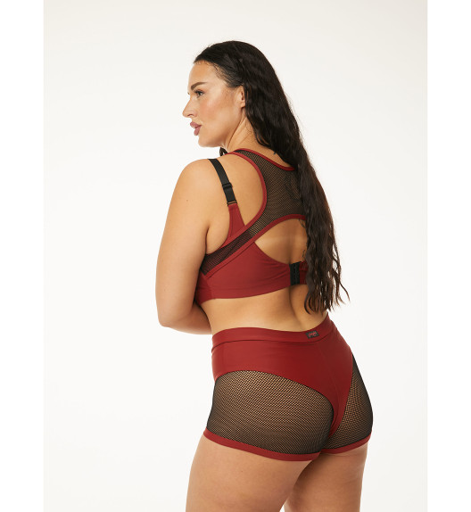 Шорты бордовые с черной сеткой Anela Polerina