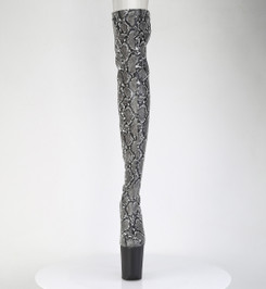 Ботфорты на платформе Pleaser питон FLAM3008SP-BT/GY-B/B