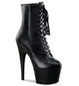 Ботильоны на платформе двойки Pleaser черные матовые ADO1020/B/LE