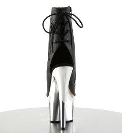 Ботильоны на платформе двойки Pleaser черные матовые ADO1018/BPU/SCH