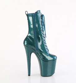 Ботильоны на платформе Pleaser изумрудные с блеском FLAM1040GP/TLG/M