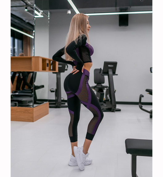 Лосины укороченные Move UP "Black & Limbo" Bona Fide