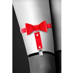 Подвязка-гартер красная с бантиком Bijoux