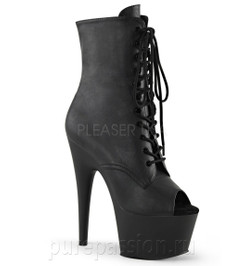 Ботильоны на платформе Pleaser черные матовые ADO1021/BPU/M