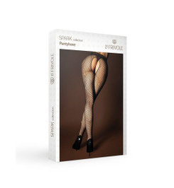 Колготки черные с двойной сеткой и стразами