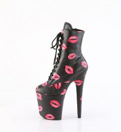 Ботильоны на платформе Pleaser черные FLAM1020KISS/BPU/M