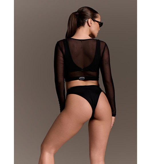 Лонгслив черный сетка Shark