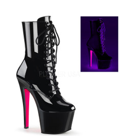 Ботильоны на платформе Pleaser черные лаковые SKY1020TT/B/B-NHP