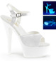 Туфли Pleaser белые неон KISS209UV/WSA/NW