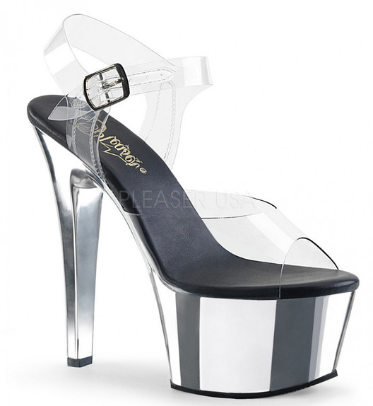 Босоножки Pleaser серебряные ASP608/C/SCH