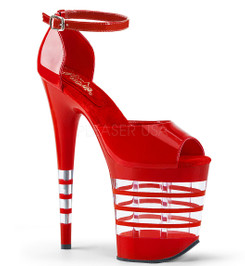 Стрипы Pleaser красные в полоску FLAM889LN/R/M