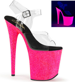 Стрипы Pleaser розовые неон FLAM808UVG/C/NHPG