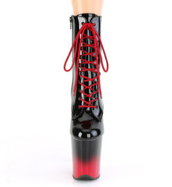 Ботильоны на платформе Pleaser черные с красным FLAM1020BR-H/B/B-R