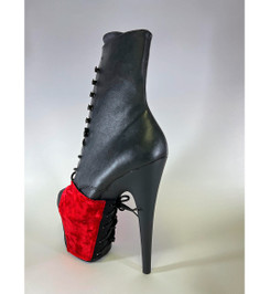 Защита на стрипы бархатная красная Lace