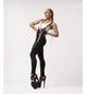 Комбинезон черный со вставками под кожу Flam I-Style