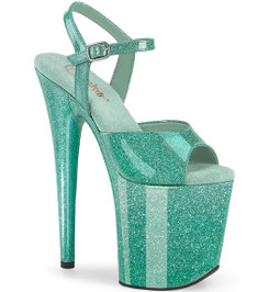 Стрипы Pleaser голубые с блеском FLAM809GP/AQG/M