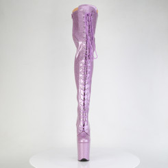 Ботфорты на платформе Pleaser сиреневые с блеском FLAM3020GP/LLG/M