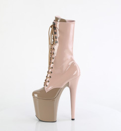 Ботильоны высокие на платформе Pleaser бежевые FLAM1054DC/DTPN-SD/M