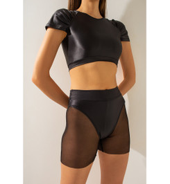 Шорты черные сетка Shark