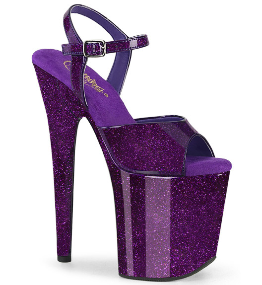 Стрипы Pleaser фиолетовые с блеском FLAM809GP/PPG/M