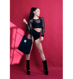 Лонгслив черный из сетки ShadowI-Style