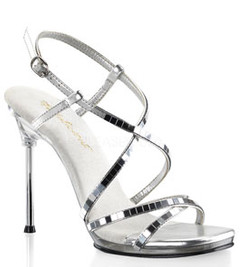 Босоножки Pleaser серебряные CHIC09/S-MIR/C