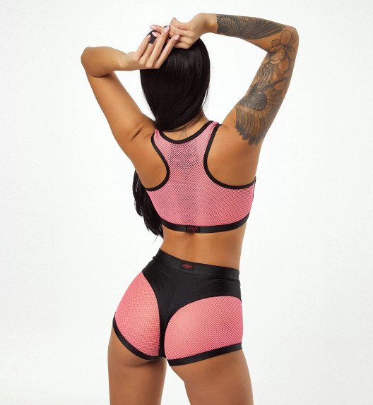 Топ черный с розовой сеткой Anela Polerina